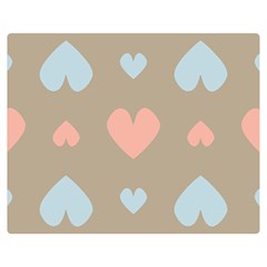 Hearts Heart Love Romantic Brown Double Sided Flano Blanket (medium)  by HermanTelo