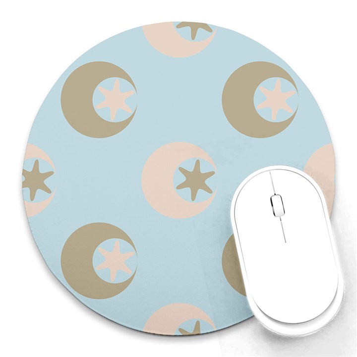 Moon Star Air Heaven Round Mousepads