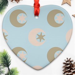 Moon Star Air Heaven Ornament (heart) by HermanTelo