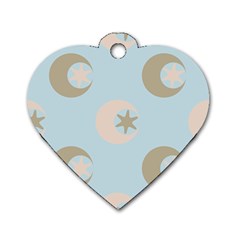 Moon Star Air Heaven Dog Tag Heart (two Sides) by HermanTelo