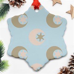 Moon Star Air Heaven Snowflake Ornament (two Sides)