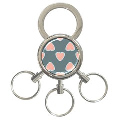 Hearts Love Blue Pink Green 3-ring Key Chains by HermanTelo