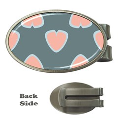 Hearts Love Blue Pink Green Money Clips (oval)  by HermanTelo