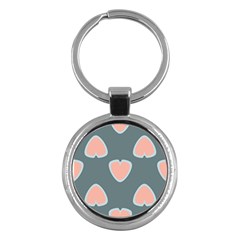 Hearts Love Blue Pink Green Key Chains (round)  by HermanTelo