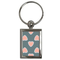 Hearts Love Blue Pink Green Key Chains (rectangle)  by HermanTelo