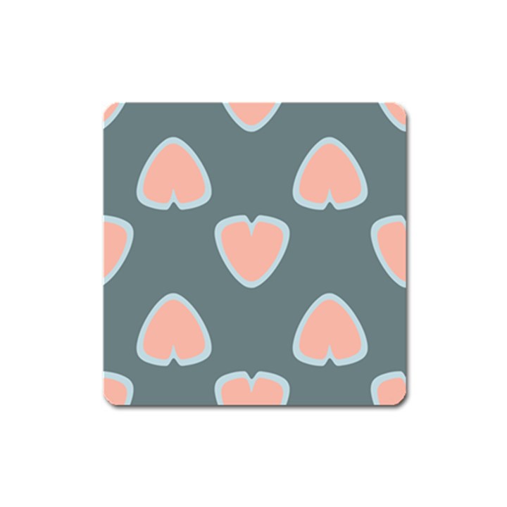 Hearts Love Blue Pink Green Square Magnet