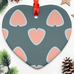 Hearts Love Blue Pink Green Heart Ornament (two Sides)