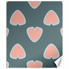 Hearts Love Blue Pink Green Canvas 8  X 10 