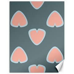 Hearts Love Blue Pink Green Canvas 12  X 16 