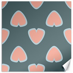 Hearts Love Blue Pink Green Canvas 16  X 16 