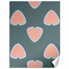 Hearts Love Blue Pink Green Canvas 36  X 48 