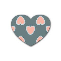 Hearts Love Blue Pink Green Rubber Coaster (heart) 