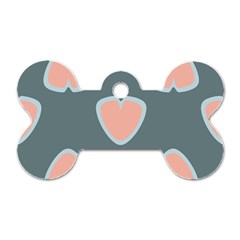 Hearts Love Blue Pink Green Dog Tag Bone (two Sides) by HermanTelo