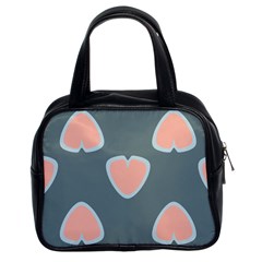 Hearts Love Blue Pink Green Classic Handbag (two Sides)