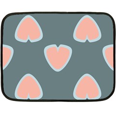 Hearts Love Blue Pink Green Double Sided Fleece Blanket (mini)  by HermanTelo