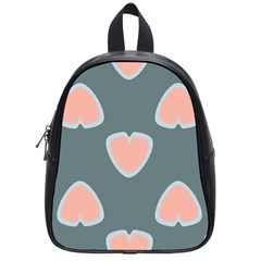 Hearts Love Blue Pink Green School Bag (small) by HermanTelo