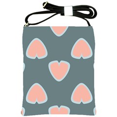 Hearts Love Blue Pink Green Shoulder Sling Bag by HermanTelo