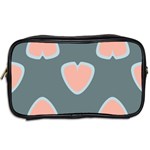 Hearts Love Blue Pink Green Toiletries Bag (Two Sides) Back