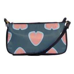 Hearts Love Blue Pink Green Shoulder Clutch Bag