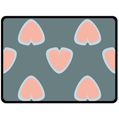 Hearts Love Blue Pink Green Fleece Blanket (large) 