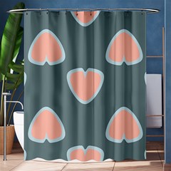 Hearts Love Blue Pink Green Shower Curtain 60  X 72  (medium) 