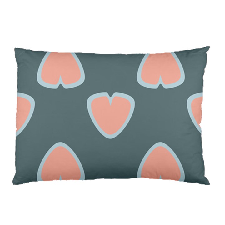 Hearts Love Blue Pink Green Pillow Case (Two Sides)