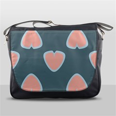 Hearts Love Blue Pink Green Messenger Bag