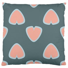 Hearts Love Blue Pink Green Large Cushion Case (two Sides) by HermanTelo