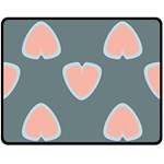 Hearts Love Blue Pink Green Double Sided Fleece Blanket (Medium)  58.8 x47.4  Blanket Front