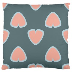 Hearts Love Blue Pink Green Large Flano Cushion Case (one Side)