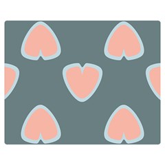 Hearts Love Blue Pink Green Double Sided Flano Blanket (medium)  by HermanTelo