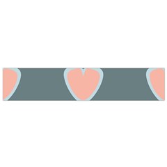 Hearts Love Blue Pink Green Small Flano Scarf