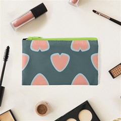 Hearts Love Blue Pink Green Cosmetic Bag (xs)