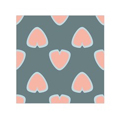 Hearts Love Blue Pink Green Small Satin Scarf (square) by HermanTelo