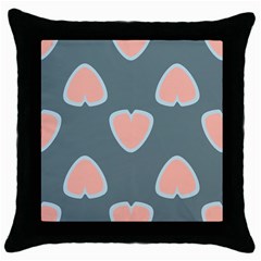 Hearts Love Blue Pink Green Throw Pillow Case (black) by HermanTelo