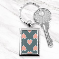 Hearts Love Blue Pink Green Key Chains (rectangle)  by HermanTelo