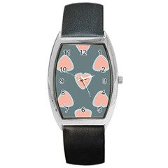 Hearts Love Blue Pink Green Barrel Style Metal Watch