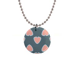 Hearts Love Blue Pink Green 1  Button Necklace by HermanTelo