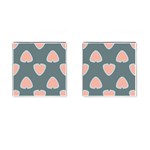 Hearts Love Blue Pink Green Cufflinks (Square) Front(Pair)