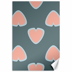 Hearts Love Blue Pink Green Canvas 12  X 18  by HermanTelo