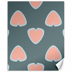 Hearts Love Blue Pink Green Canvas 16  X 20 