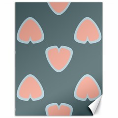 Hearts Love Blue Pink Green Canvas 18  X 24 