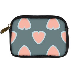 Hearts Love Blue Pink Green Digital Camera Leather Case