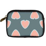 Hearts Love Blue Pink Green Digital Camera Leather Case Front