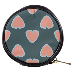 Hearts Love Blue Pink Green Mini Makeup Bag