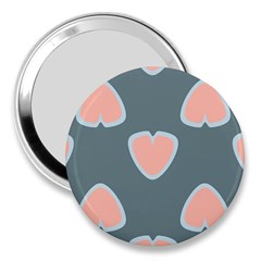 Hearts Love Blue Pink Green 3  Handbag Mirrors