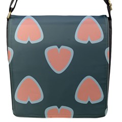 Hearts Love Blue Pink Green Flap Closure Messenger Bag (s) by HermanTelo