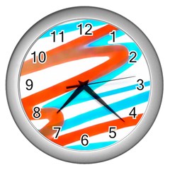 Abstract Colors Print Design Wall Clock (silver) by dflcprintsclothing