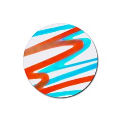 Abstract Colors Print Design Rubber Coaster (round)  by dflcprintsclothing