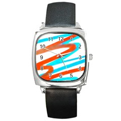 Abstract Colors Print Design Square Metal Watch by dflcprintsclothing